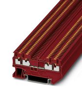 PHOENIX CONTACT 3208200 DIN Rail Mount Terminal Block, Feed-Thru, 4 Ways, 26 AWG, 16 AWG, 1.5 mm², Push In, 17.5 A