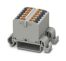 PHOENIX CONTACT 3273154 Panel Mount Barrier Terminal Block, Grey, NS35A, 24 A, 690 V, 12 Pole, Push In, 12 AWG