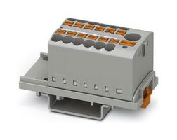 PHOENIX CONTACT 3273088 Panel Mount Barrier Terminal Block, Grey, 24 A, 690 V, 13 Pole, Push In, 12 AWG