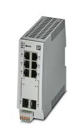 PHOENIX CONTACT 2702970 Switch, 8 Ports, Industrial, Managed Gigabit Ethernet, DIN Rail, RJ45 x 6, SFP x 2