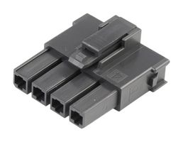 MOLEX 200456-1214 Connector Housing, Black, Mega-Fit 200456 Series, Receptacle, 4 Ways, 5.7 mm