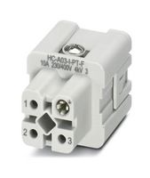 PHOENIX CONTACT 1585265 Heavy Duty Connector, HEAVYCON, Insert, 3+PE Contacts, D7, Receptacle, Push Lock Socket