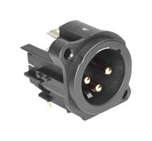 AMPHENOL AUDIO AC3MAH-AU-PRE XLR Connector, 3 Contacts, Plug, Chassis Mount, Gold Plated Contacts, Thermoplastic Body, AC