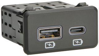 MOLEX 79540-5067 USB Charger Receptacle, 79540 Series, 3 A, 2 Ports, USB Type A, USB Type C