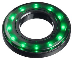 APEM QH19028GC LED Panel Mount Indicator, Green, 24 VDC, 19 mm, 20 mA, 350 mcd, IP67