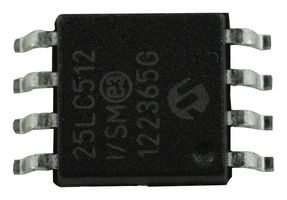 MICROCHIP 25LC512-I/SM EEPROM, 512 Kbit, 64K x 8bit, SPI, 10 MHz, SOIJ, 8 Pins