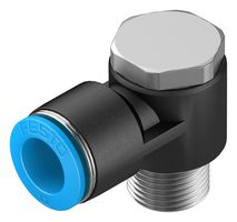 FESTO QSLV-3/8-12 Pneumatic Fitting, Push-In L-Fitting, R3/8, 14 bar, 12 mm, PBT (Polybutylene Terephthalate), QSLV