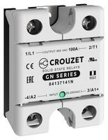 CROUZET 84137141N Solid State Relay, 100 A, 660 VAC, Panel Mount, Screw, Zero Crossing