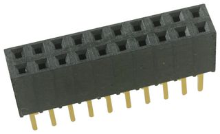 SAMTEC SSQ-116-01-G-D PCB Receptacle, Board-to-Board, 2.54 mm, 2 Rows, 32 Contacts, Through Hole Mount, SSQ