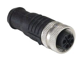 BULGIN LIMITED PXPTPU12FBF04SCL010PUR Sensor Cable, M12 Receptacle, Free End, 4 Positions, 1 m, 3.3 ft, Buccaneer M12 Series