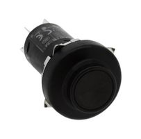 IDEC MW1B-M12B Pushbutton Switch, MW Series, 22 mm, DPDT, Momentary, Round Flush, Black