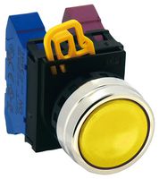 IDEC YW4B-A1Y Switch Actuator, Metal, Yellow, Idec Dia 22mm YW Series Pushbutton Switches, IP65, YW Series
