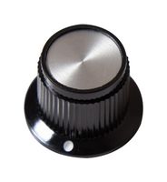 TE CONNECTIVITY - ALCOSWITCH PK50B1/4 Knob, Round Shaft, 6.35 mm, Phenolic, Straight Knurled Skirted with Indicator Dot, 19 mm