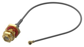 WURTH ELEKTRONIK 636208070300 RF / Coaxial Cable Assembly, 11.8 ", 300 mm, 1.32mm, SMA Bulkhead Jack, 90° UMRF Plug, 50 ohm