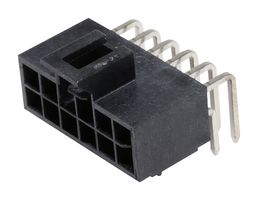 MOLEX 105314-1112 Pin Header, Wire-to-Board, 2.5 mm, 2 Rows, 12 Contacts, Through Hole Right Angle
