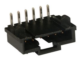 MOLEX 70555-0040 Pin Header, Wire-to-Board, 2.54 mm, 1 Rows, 6 Contacts, Through Hole Right Angle, SL 70555 Series