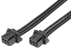 MOLEX 219652-1031 Cable Assembly, Micro-One Receptacle to Micro-One Receptacle, 3 Ways, 2 mm, 1 Row, 100 mm, 3.9 "