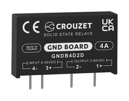 CROUZET GNDB4D2D Solid State Relay, 4 A, 60 VDC, Through Hole, PC Pin, DC Switch