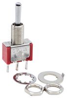 E-SWITCH 100SP3T1B1M2QEH Toggle Switch, Miniature, On-Off-On, SPDT, Non Illuminated, 100 Series, Through Hole, 5 A