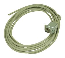 L-COM ECF504-5M USB Cable, Type A Receptacle to Free End, 5 m, 16.4 ft, USB 2.0, Grey