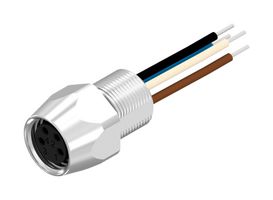 AMPHENOL CONEC 42-01001 Sensor Cable, M8 Receptacle, Free End, 4 Positions, 200 mm, 7.9 "
