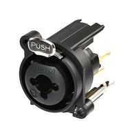 REAN RCJ10FA-V XLR Connector, 3 Contacts, Receptacle, Panel PCB Mount, Gold Plated Contacts
