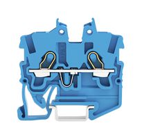 WAGO 2050-1204 DIN Rail Mount Terminal Block, Miniature, 2 Ways, 24 AWG, 16 AWG, 1 mm², Clamp, 13.5 A