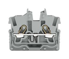 WAGO 2050-301 DIN Rail Mount Terminal Block, 2 Ways, 24 AWG, 16 AWG, 1 mm², Push In, 13.5 A