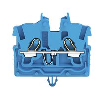 WAGO 2050-314 DIN Rail Mount Terminal Block, 2 Ways, 24 AWG, 16 AWG, 1 mm², Push In, 13.5 A