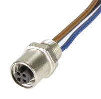 HARTING 21470000006 Sensor Cable, A Coded, M5 Receptacle, Free End, 3 Positions, 200 mm, 7.9 "