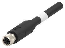 TE CONNECTIVITY - AMP TB1143D4722-001 Sensor Cable, IP67, M8 Receptacle, Free End, 4 Positions, 500 mm, 19.7 ", RPC Series