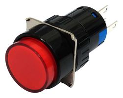 MULTICOMP PRO MP-PB5-AA3BR112V-IP40-8 Industrial Pushbutton Switch, 12V LED, 0.472 ", SPDT, Momentary, Round Flat, Red