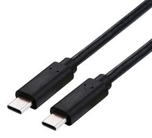 ROLINE 11.02.9083 USB Cable, Type C Plug to Type C Plug, 2 m, 6.6 ft, USB 4.0, Black, E-Marked Cable
