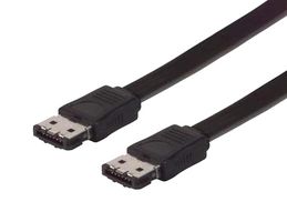 L-COM CAESA-1M Computer Cable, eSATA Socket, 7 Way, eSATA Socket, 7 Way, 3.3 ft, 1 m, Black