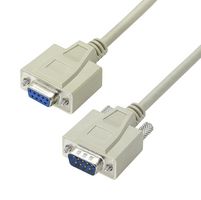 L-COM CRMN9MF-1 Computer Cable, D Subminiature Plug, 9 Way, D Subminiature Socket, 9 Way, 1 ft, 304.8 mm