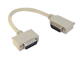 L-COM CSMNRA15-2MM-15 Computer Cable, D Subminiature Plug, 15 Way, D Subminiature Plug, 15 Way, 90°, 15 ft, 4.6 m