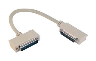 L-COM CSMNRA25-2MM-15 Computer Cable, D Subminiature Plug, 25 Way, D Subminiature Plug, 25 Way, 90°, 15 ft, 4.6 m