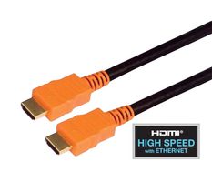 L-COM HDCAOR-1 Audio / Video Cable Assembly, HDMI Plug, HDMI Plug, 3.3 ft, 1 m, Orange, HDCA Series