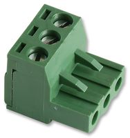 LUMBERG MC 100-50803 Pluggable Terminal Block, 5.08 mm, 3 Ways, 24 AWG, 14 AWG, Screw