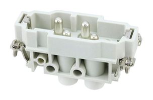 MOLEX 93601-0198 Heavy Duty Connector, Grey, 93601 Series, Insert, 4 Contacts, 16B, Plug, Screw Pin