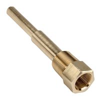 NOSHOK 75-025-BRASS Thermowell, Straight Shank, 6.6mm Bore, 41.3mm Insertion Length, 5000psi, Brass, 75 Series