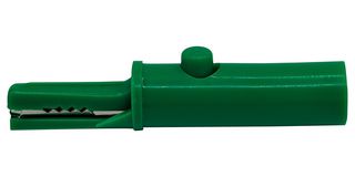 MUELLER ELECTRIC BU-27.259.4 Alligator Clip, Insulated, 8 mm Jaws Open, 51 mm Length, 30 to 60VDC, 19A Current, Green