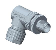 AMPHENOL LTW M12A-05BMMA-SR7001 Sensor Connector, M Series, M12, Male, 5 Positions, Solder Pin, Right Angle Cable Mount