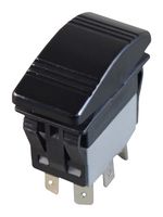 MULTICOMP PRO MPX5-114CNN-1ABD-2WN-S Rocker Switch, 12VDC LED, IP67, On-Off, SPST-NO, Illuminated, Panel, Snap-In, Black