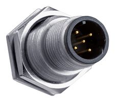 AMPHENOL LTW HDM12A-05PMMP-SF8002 Sensor Connector, Black, M Series, M12, Male, 5 Positions, PCB Pin, Straight Panel Mount