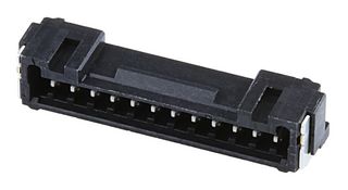 MOLEX 505567-1271 Pin Header, Black, Wire-to-Board, 1.25 mm, 1 Rows, 12 Contacts, Surface Mount Right Angle