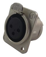 NEUTRIK NC3FDM3-L-1 XLR Connector, 3 Contacts, Socket, Panel Mount, Silver Plated Contacts, Metal Body, DL