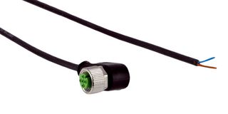SICK DOL-1202-W05MC Sensor Cable, 90° M12 Receptacle, Free End, 5 Positions, 5 m, 16.4 ft