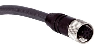 SICK DOL-1208-G02MAC1 Sensor Cable, Black, M12 Receptacle, Free End, 8 Positions, 2 m, 6.6 ft