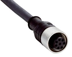 SICK DOL-127SG15ME25KM0 Sensor Cable, Black, M12 Receptacle, Free End, 8 Positions, 15 m, 49.2 ft